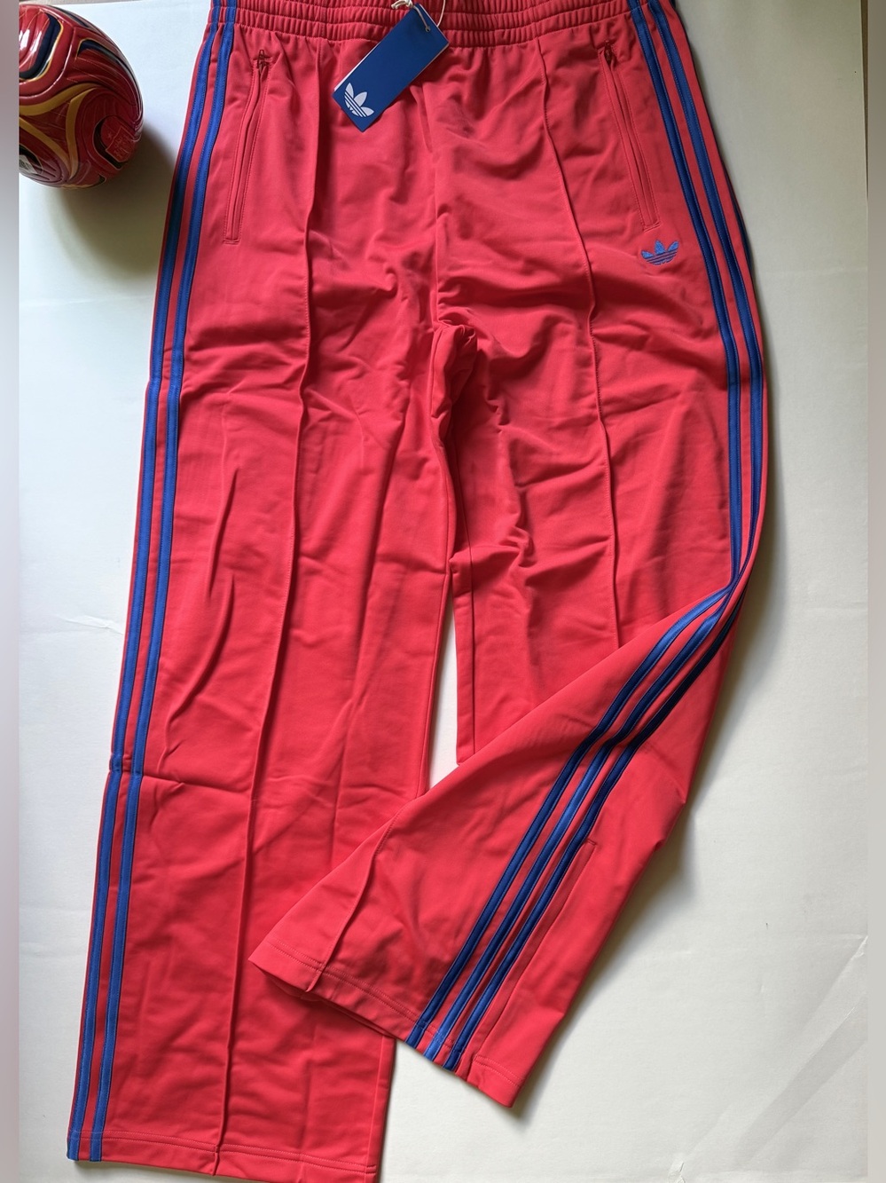 adidas Classic Firebird Women’s Loose Track Pants Khaki or Semi Lucid Red - Picture 4 of 16